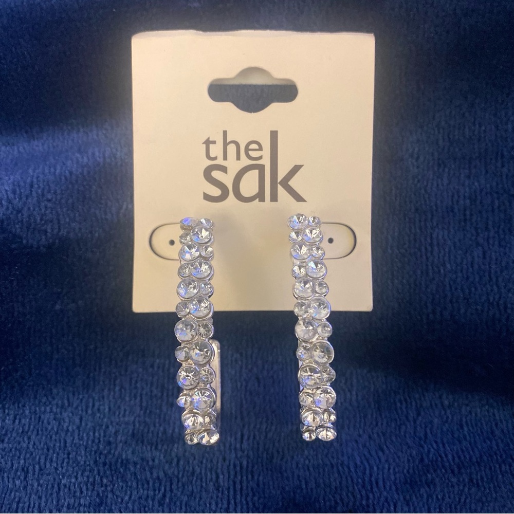 THE SAK SPARKLING C-HOOP EARRINGS NWT